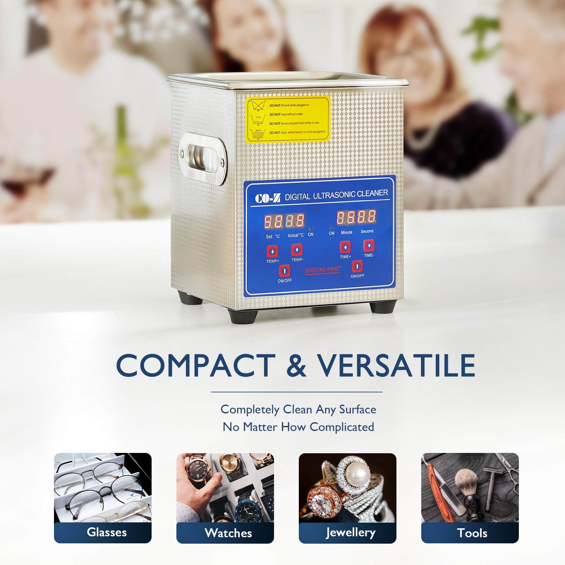 Verilux® 1.3L Ultrasonic Cleaner with Digital Timer and Heater, Professional 40kHz Retainer Denture and Jewelry Cleaner, Home Ultrasonic Cavitation Machine for Glasses Watches Verilux® 1.3L Ultrasonic Cleaner with Digital Timer and Heater, Professional 40kHz Retainer Denture and Jewelry Cleaner, Home Ultrasonic Cavitation Machine for Glasses Watches